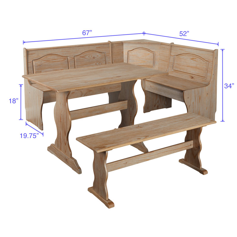 August Grove Padstow 5 Person Pine Solid Wood Breakfast Nook Dining Set Reviews Wayfair